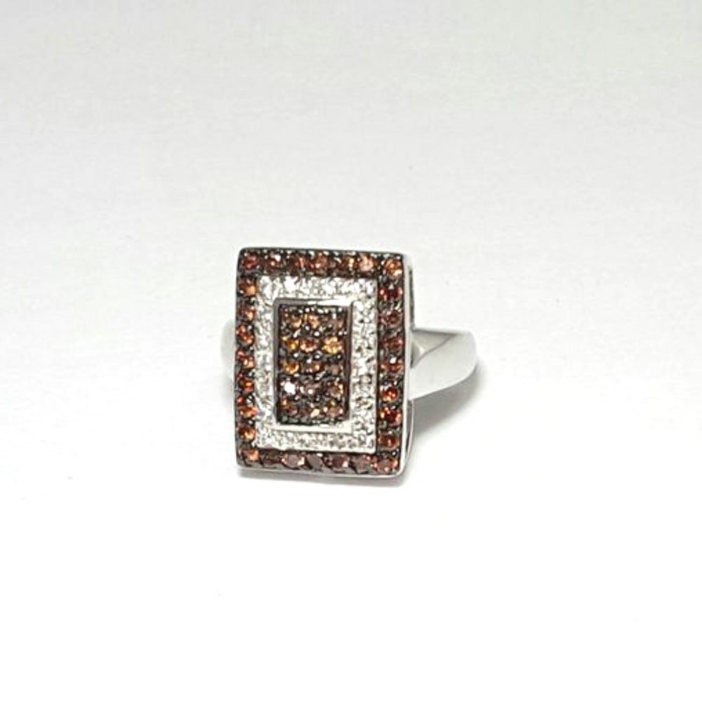 White and Chocolate Cubic Zirconia Ring